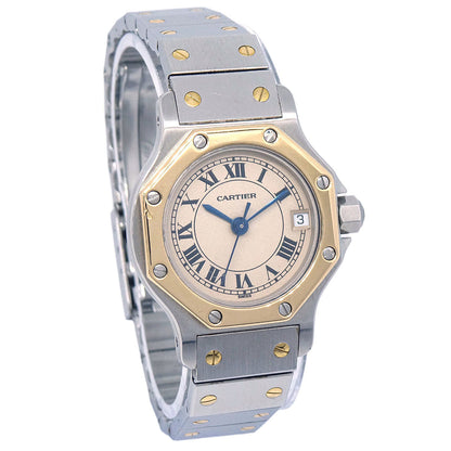 Cartier Santos Octagon SM Ref.187903 Quartz Watch 18KYG SS