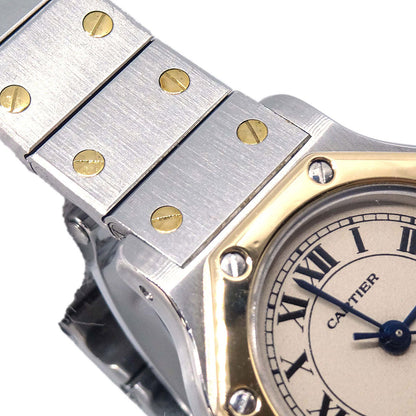 Cartier Santos Octagon SM Ref.187903 Quartz Watch 18KYG SS