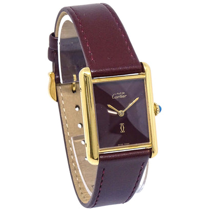 Cartier Must Tank LM Ref.81975713 Manual-winding Watch SV925 Bordeaux