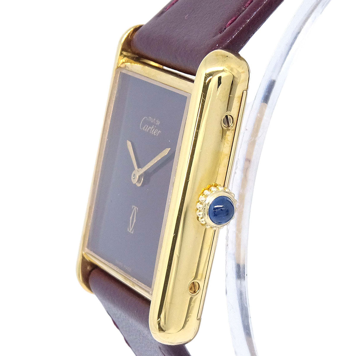 Cartier Must Tank LM Ref.81975713 Manual-winding Watch SV925 Bordeaux