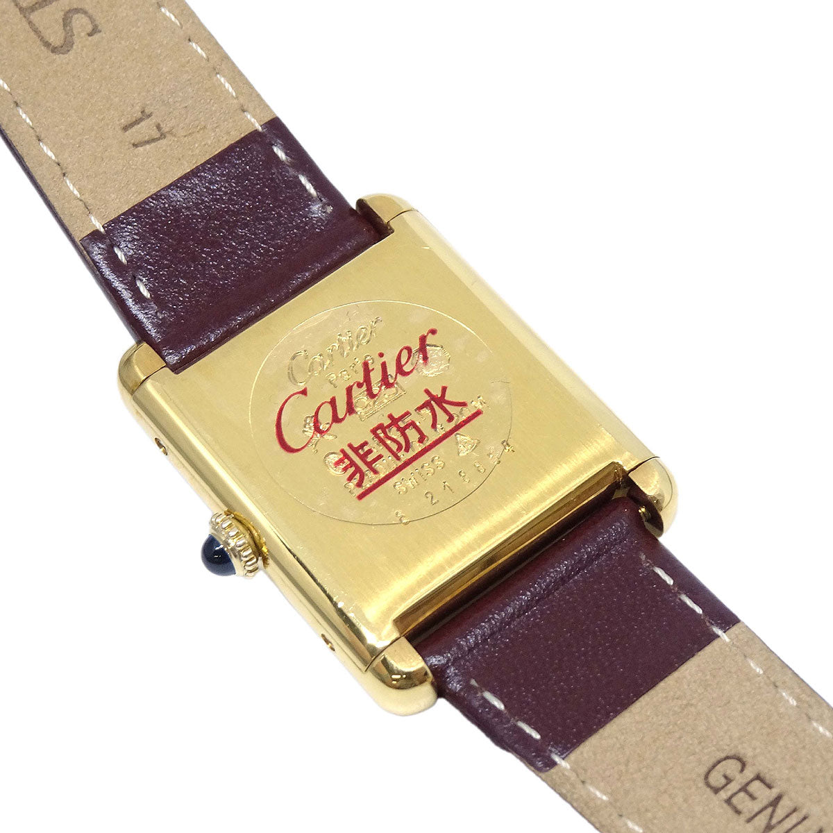 Cartier Must Tank LM Ref.81975713 Manual-winding Watch SV925 Bordeaux