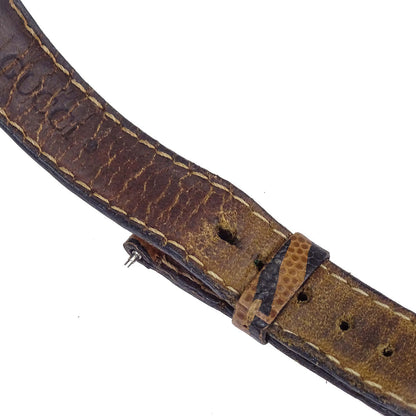 Gucci 6300L Quartz Watch Horsebit Change Belt SS Embossed Leather