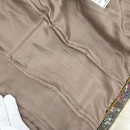 Chanel 1994 Setup Suit Jacket Skirt Tweed Brown #40