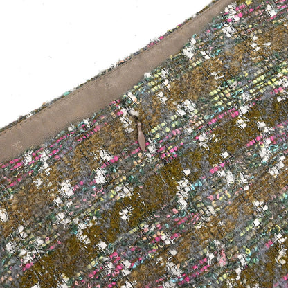 Chanel 1994 Setup Suit Jacket Skirt Tweed Brown #40