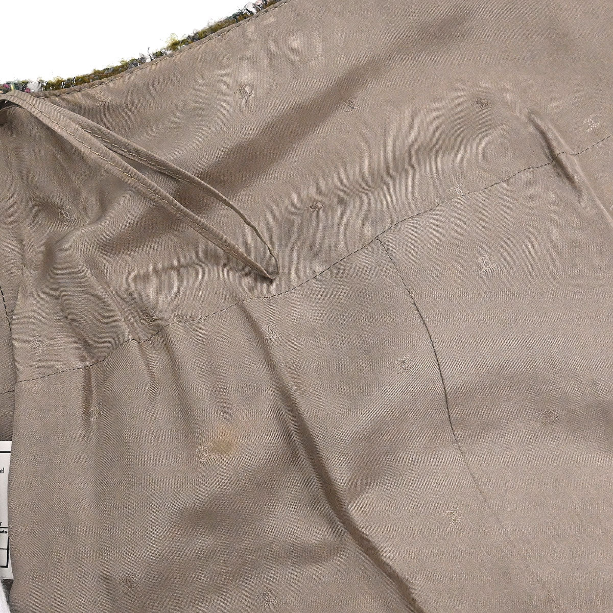 Chanel 1994 Setup Suit Jacket Skirt Tweed Brown #40