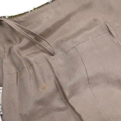 Chanel 1994 Setup Suit Jacket Skirt Tweed Brown #40