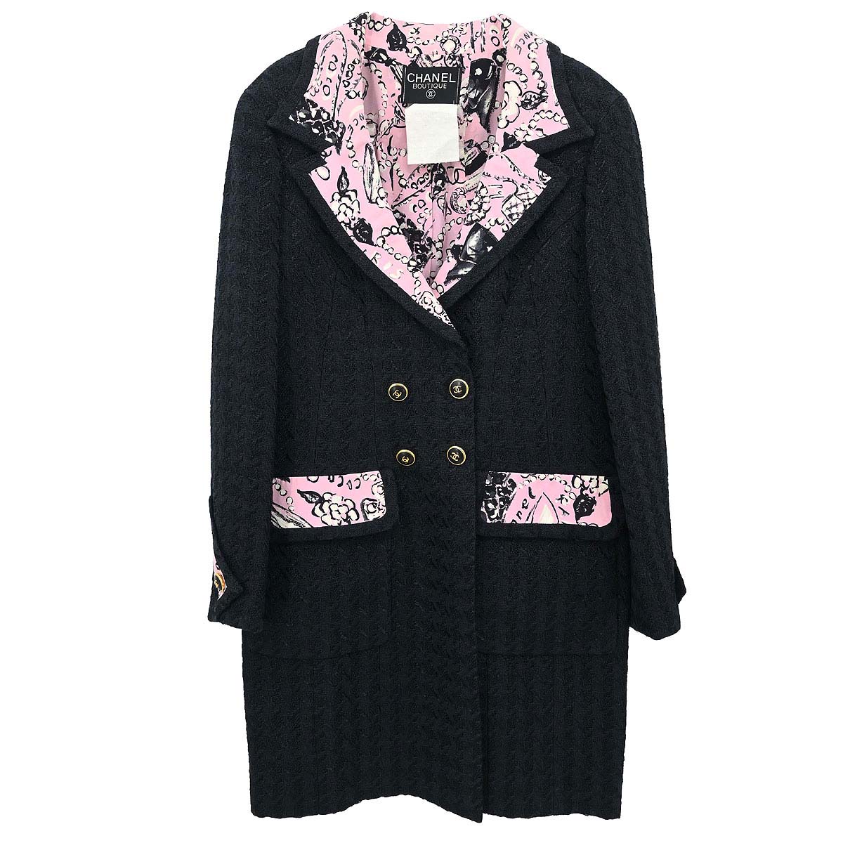 Chanel 1993 Double Breasted Jacket Black #40