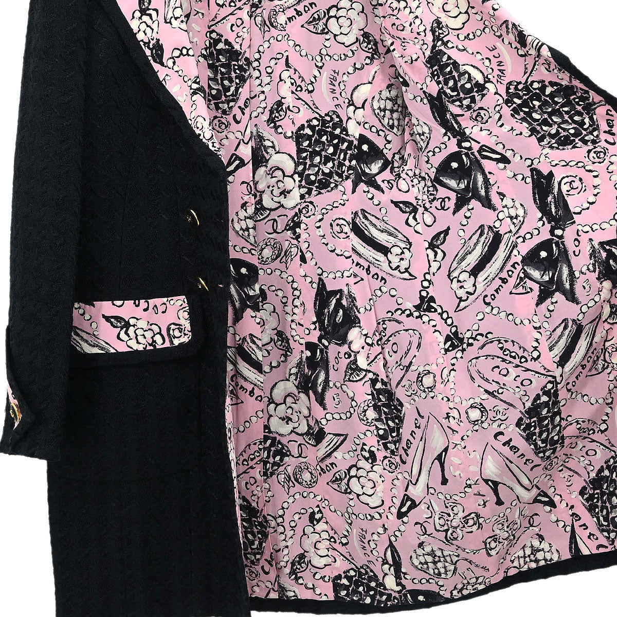 Chanel 1993 Double Breasted Jacket Black #40