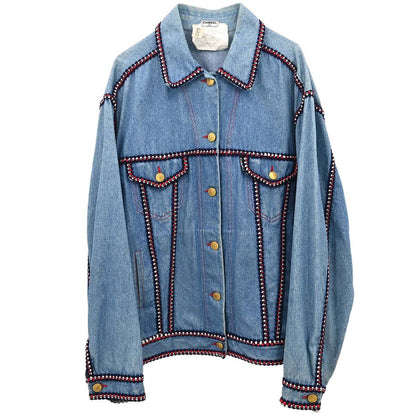 Chanel Single Breasted Denim Jacket Blue #40