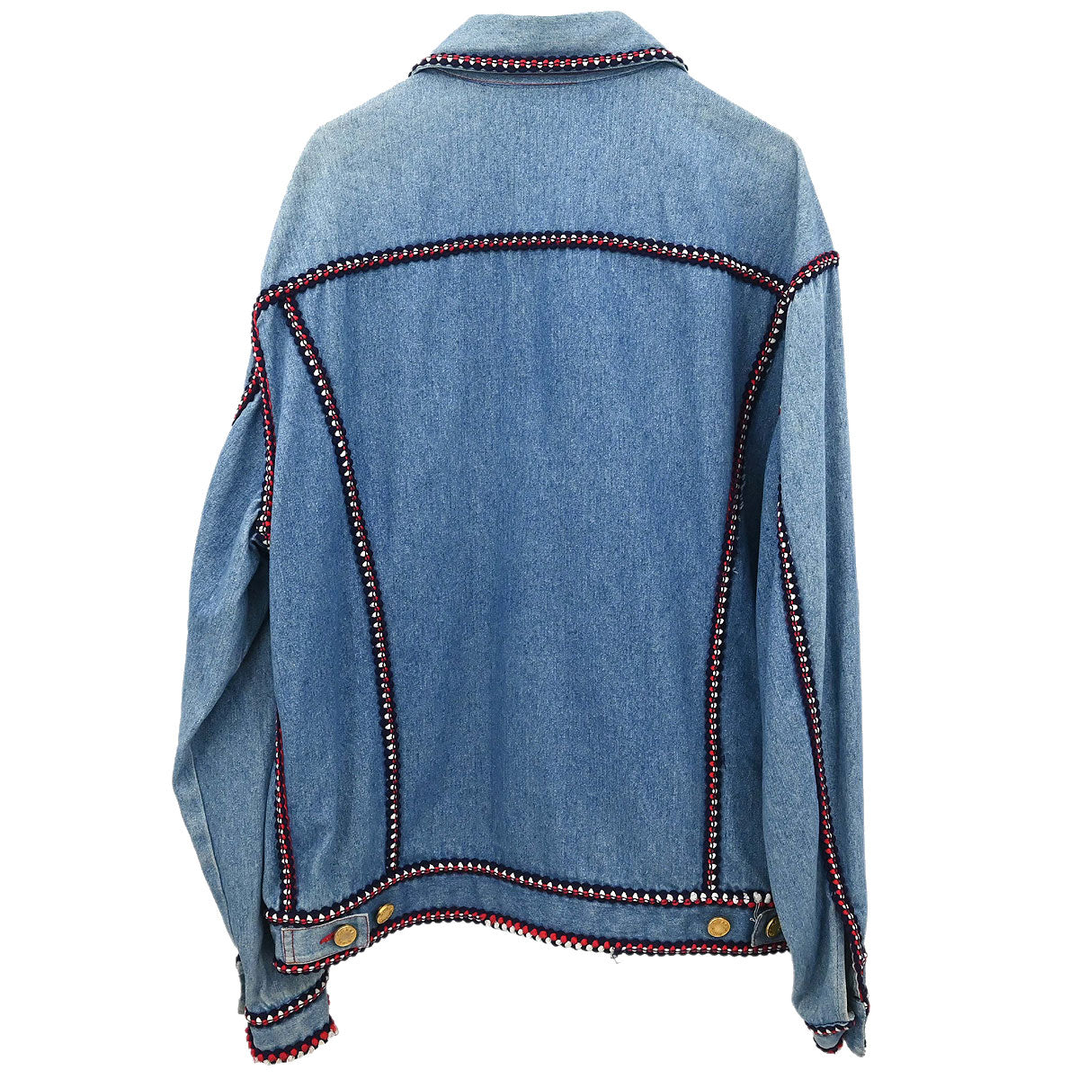 Chanel Single Breasted Denim Jacket Blue #40