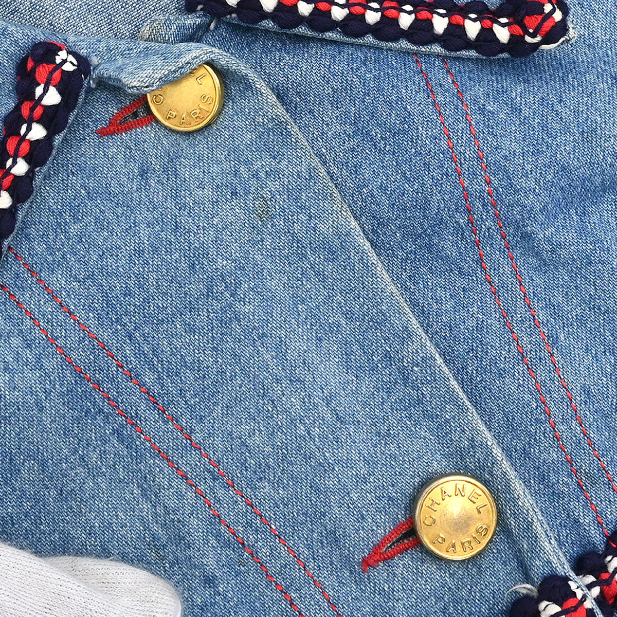 Chanel Single Breasted Denim Jacket Blue #40
