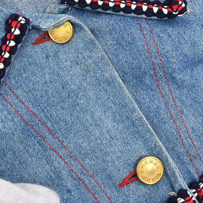 Chanel Single Breasted Denim Jacket Blue #40