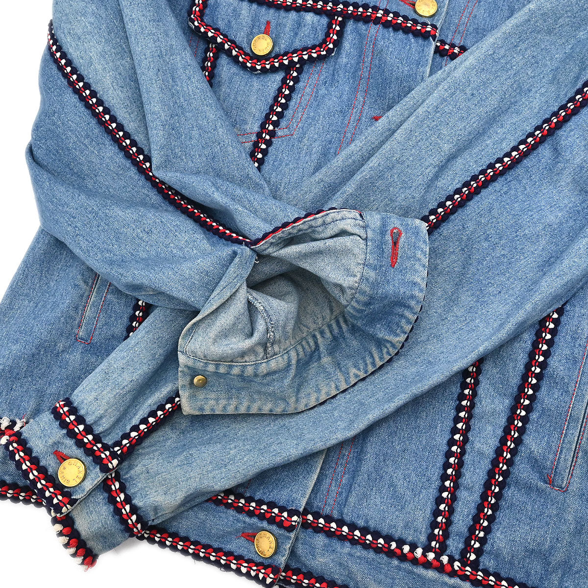 Chanel Single Breasted Denim Jacket Blue #40