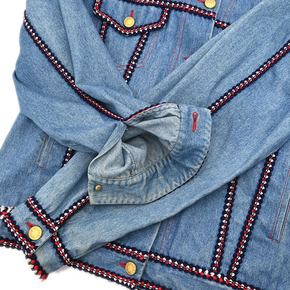 Chanel Single Breasted Denim Jacket Blue #40