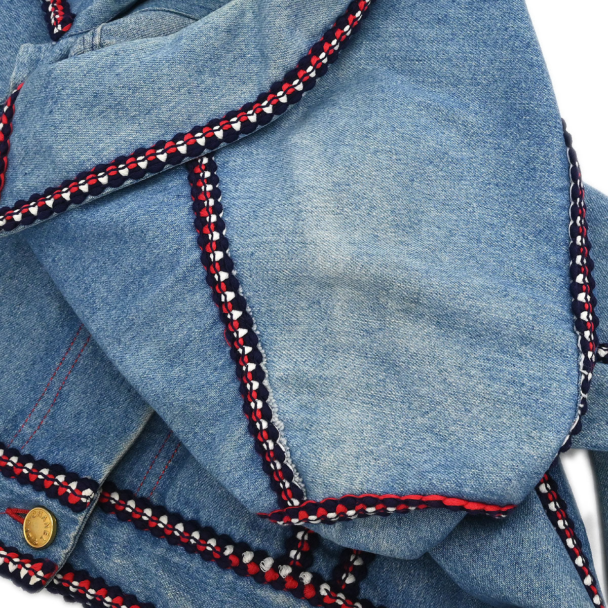 Chanel Single Breasted Denim Jacket Blue #40