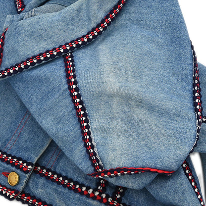 Chanel Single Breasted Denim Jacket Blue #40