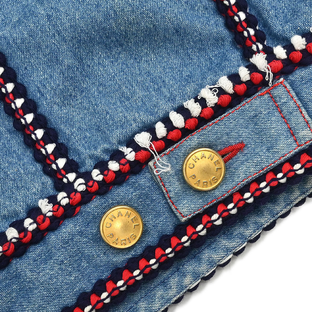 Chanel Single Breasted Denim Jacket Blue #40