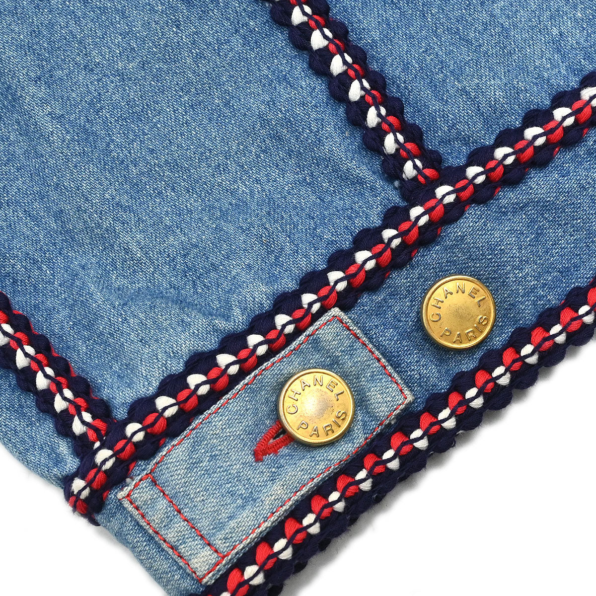 Chanel Single Breasted Denim Jacket Blue #40