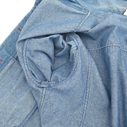 Chanel Single Breasted Denim Jacket Blue #40