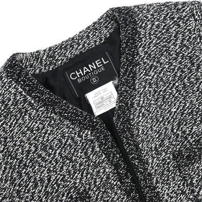 Chanel 1997 Setup Suit Jacket Skirt Tweed Black #34
