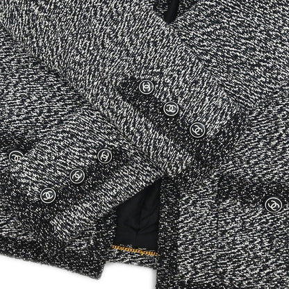 Chanel 1997 Setup Suit Jacket Skirt Tweed Black #34