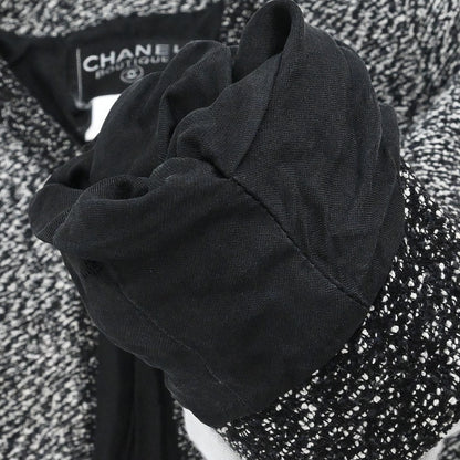 Chanel 1997 Setup Suit Jacket Skirt Tweed Black #34