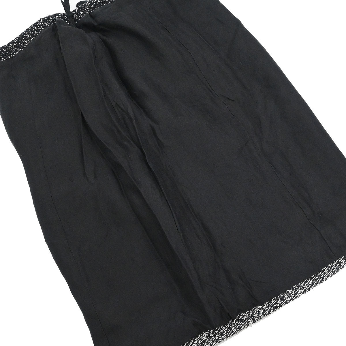 Chanel 1997 Setup Suit Jacket Skirt Tweed Black #34