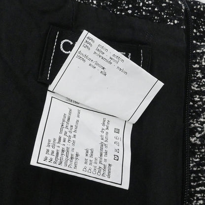 Chanel 1997 Setup Suit Jacket Skirt Tweed Black #34