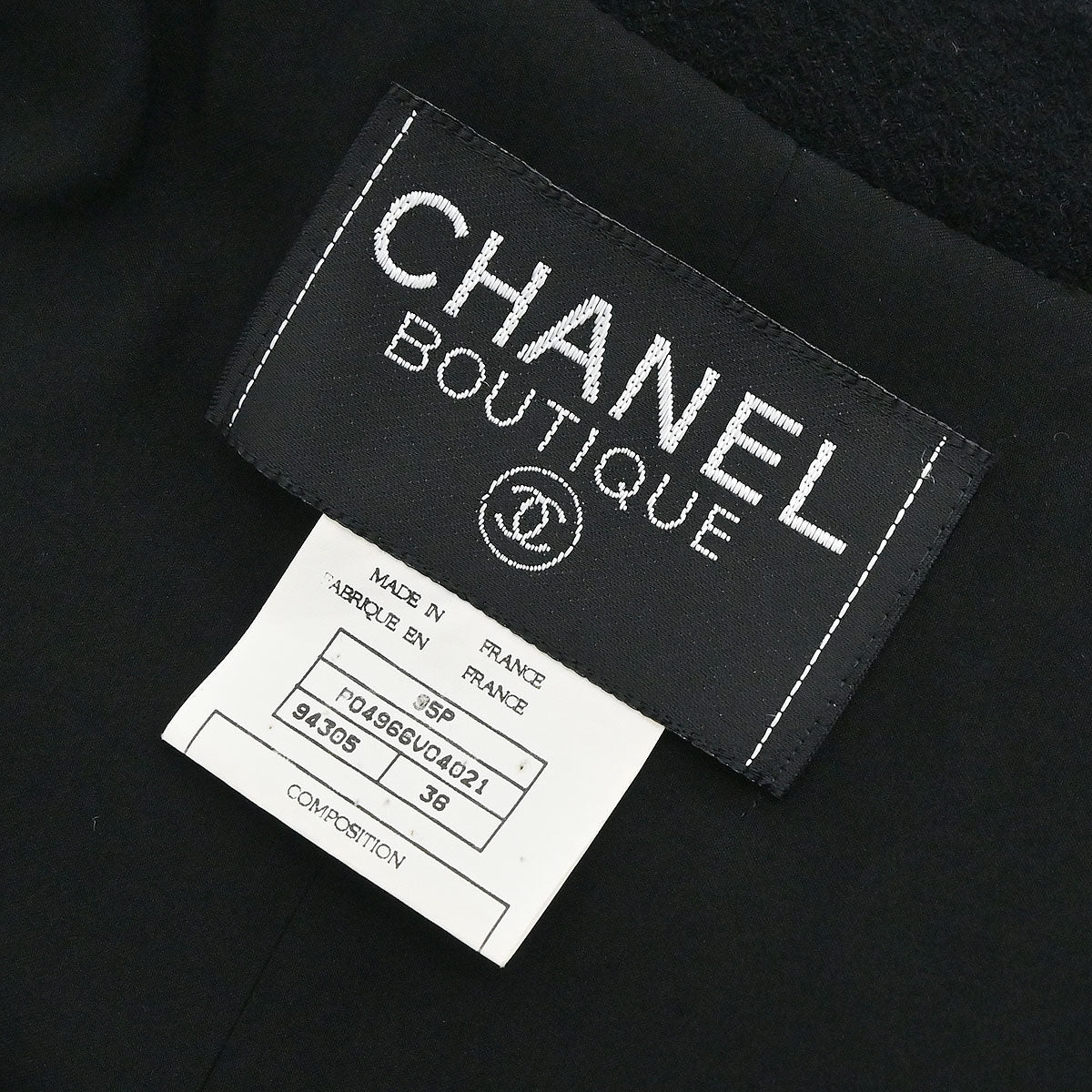 Chanel 1995 Single Breasted Jacket Black #38