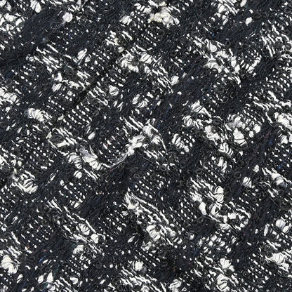 Chanel 2013-2014 Zip Up Collarless Tweed Jacket Black #34