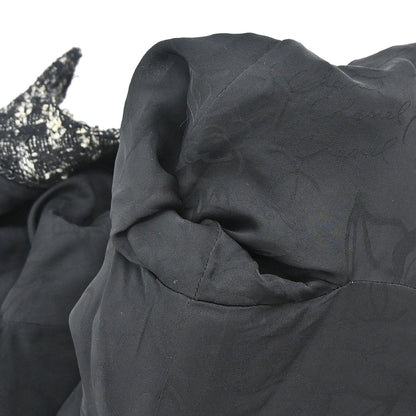 Chanel 2013-2014 Zip Up Collarless Tweed Jacket Black #34