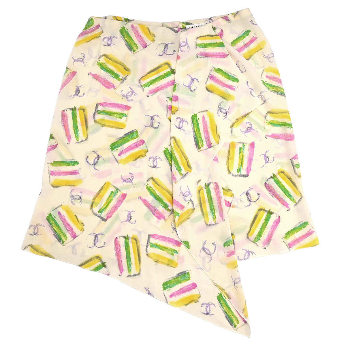 Chanel 2004 Cake Print Skirt Ivory #38