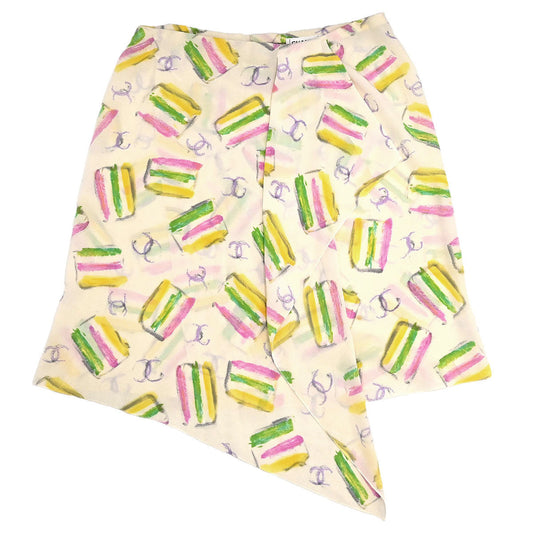 Chanel 2004 Cake Print Skirt Ivory #38