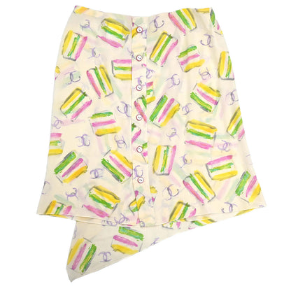 Chanel 2004 Cake Print Skirt Ivory #38