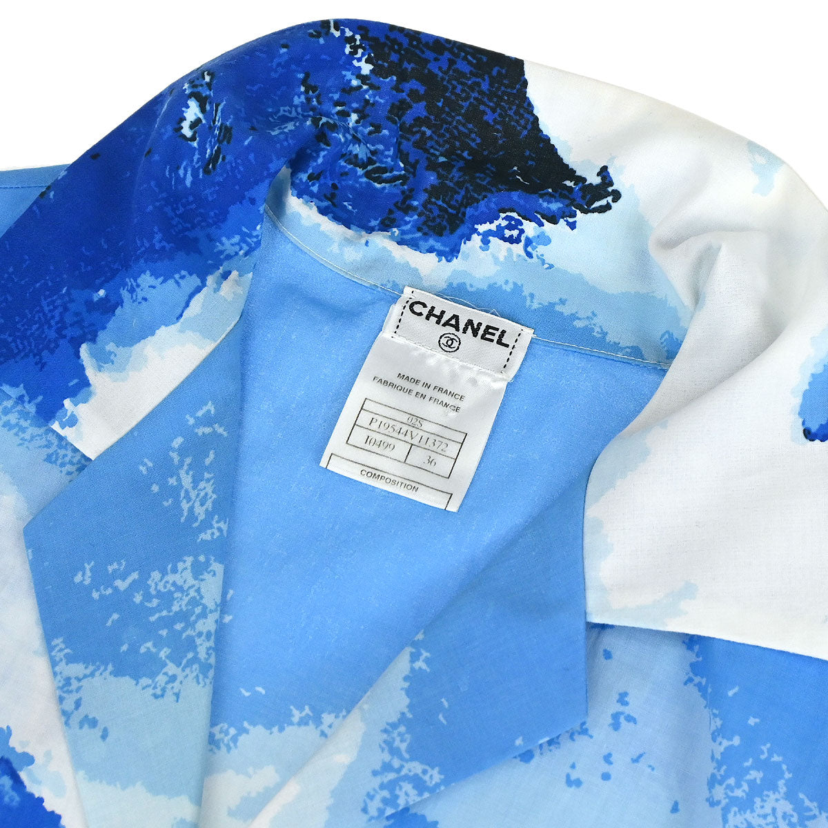 Chanel 2002 Surf Line Short Sleeve Shirt Top Blue #36