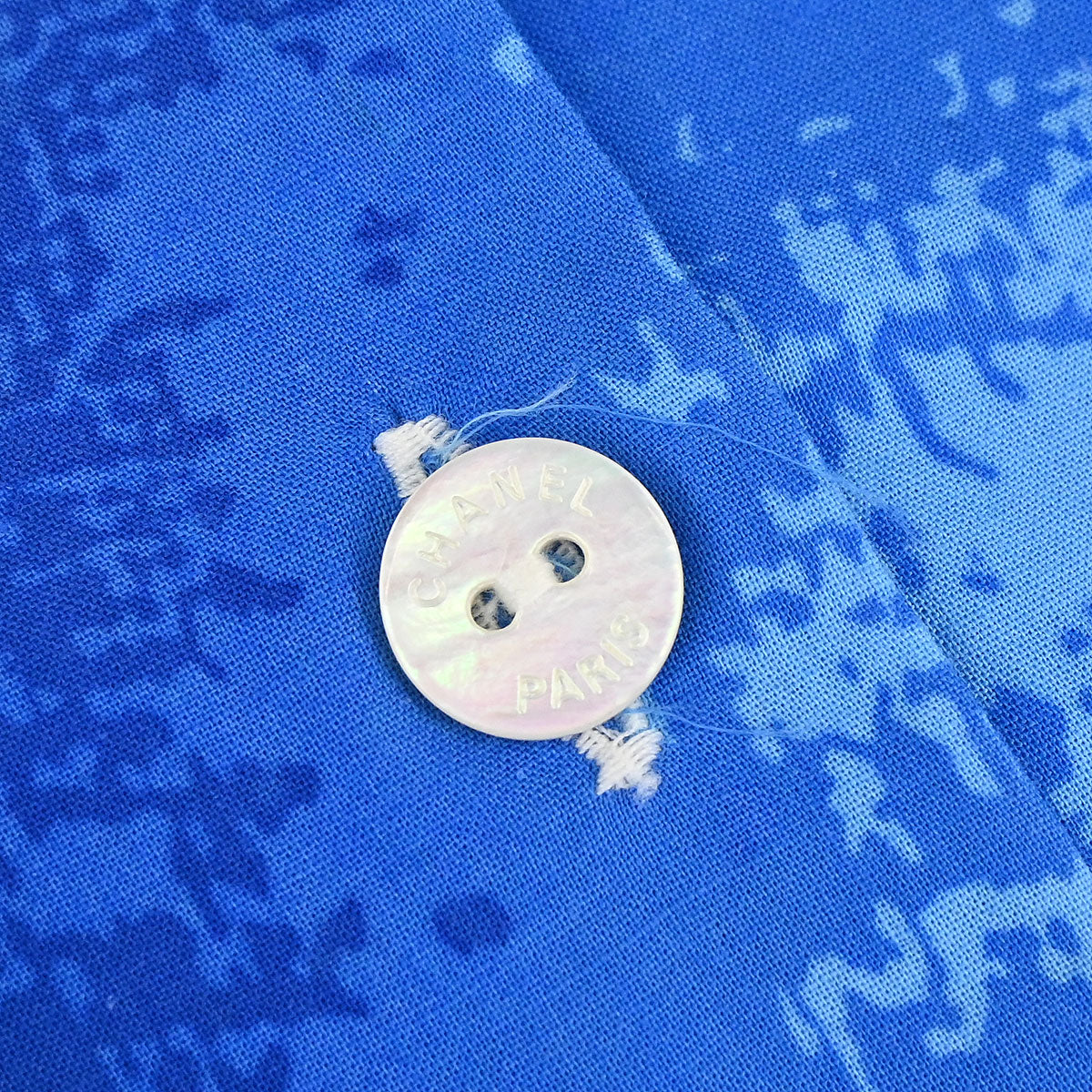 Chanel 2002 Surf Line Short Sleeve Shirt Top Blue #36