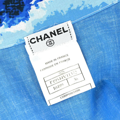 Chanel 2002 Surf Line Short Sleeve Shirt Top Blue #36