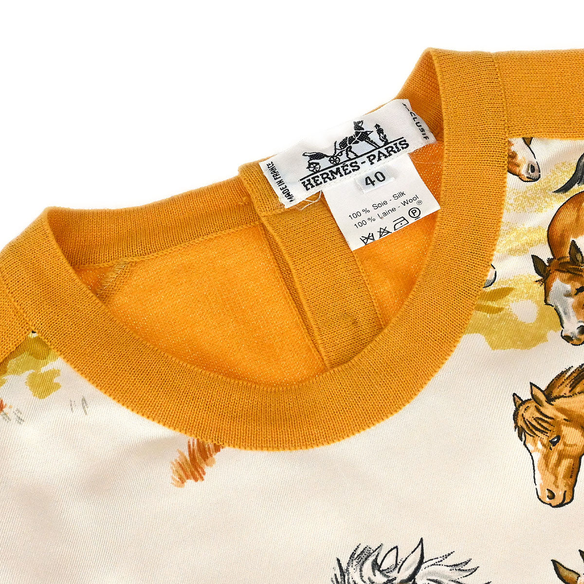 Hermes Long Sleeve Top Twillaine Yellow #40
