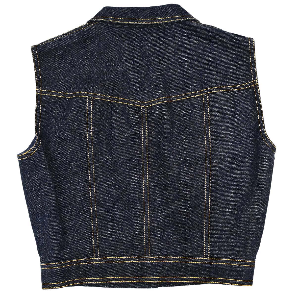 Chanel 1997 Single Breasted Sleeveless Vest Denim Jacket Indigo #38
