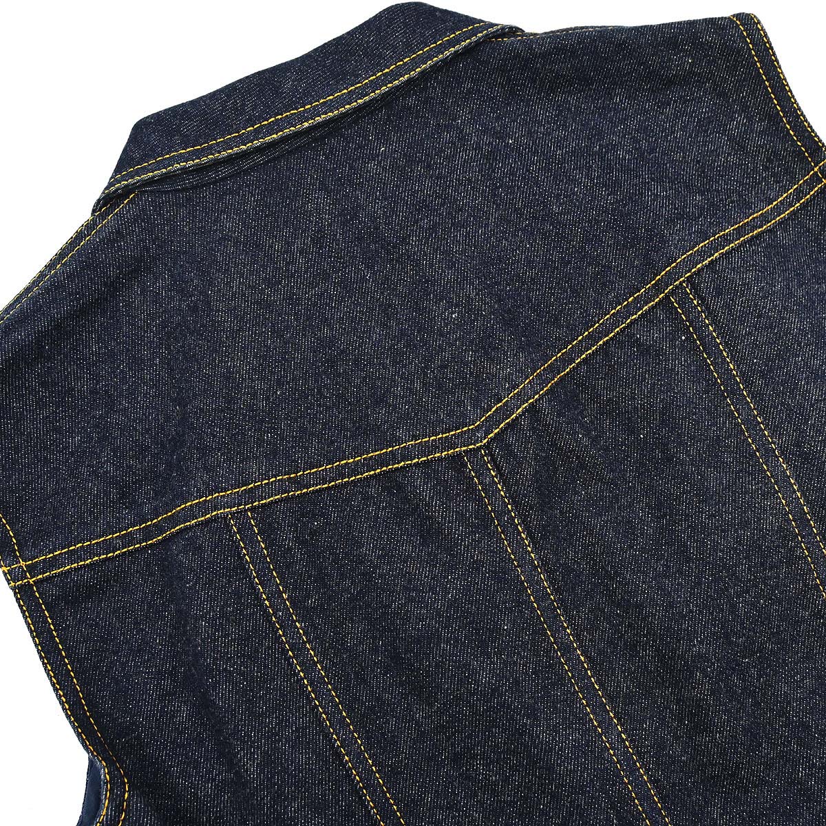 Chanel 1997 Single Breasted Sleeveless Vest Denim Jacket Indigo #38