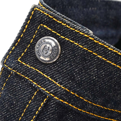 Chanel 1997 Single Breasted Sleeveless Vest Denim Jacket Indigo #38