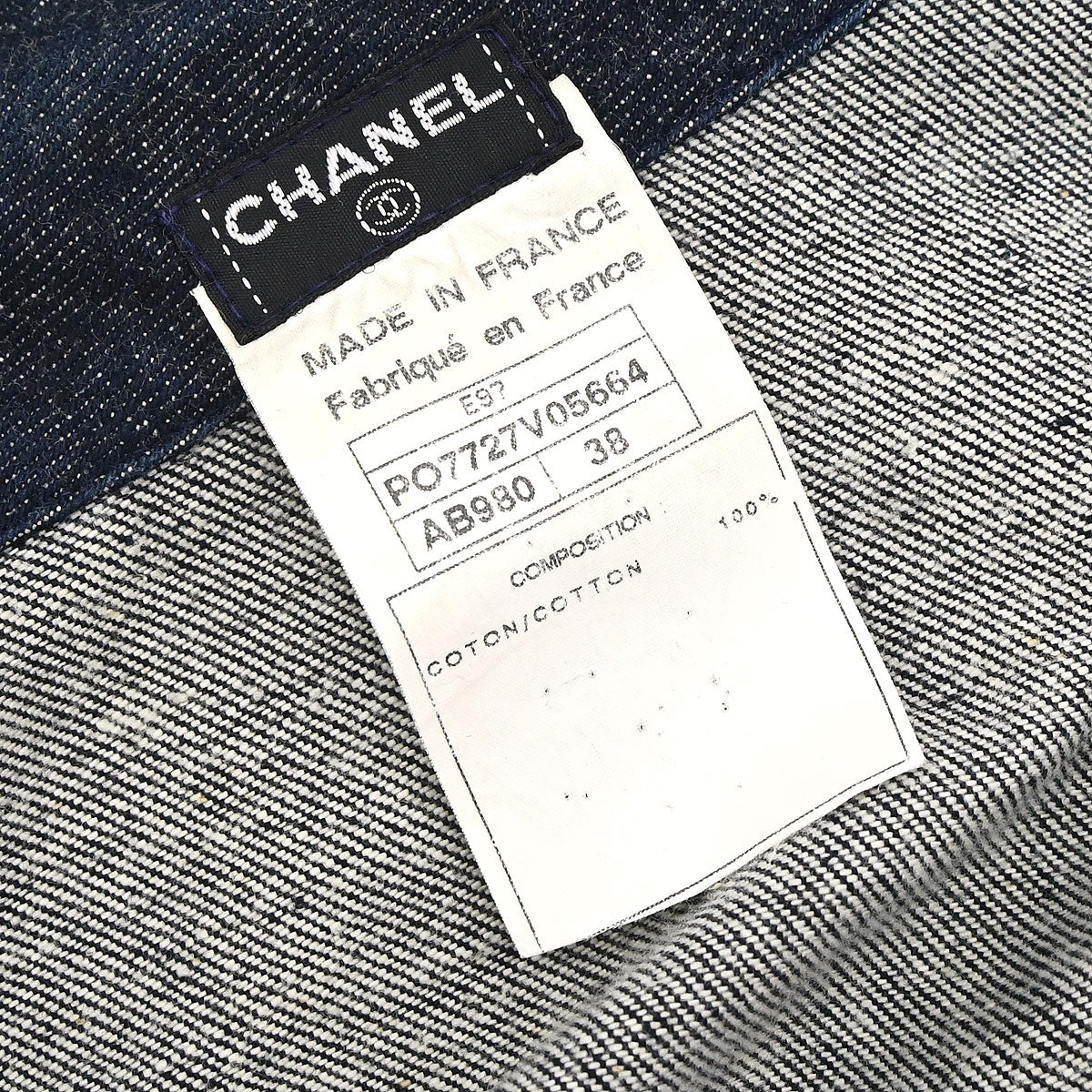 Chanel 1997 Single Breasted Sleeveless Vest Denim Jacket Indigo #38