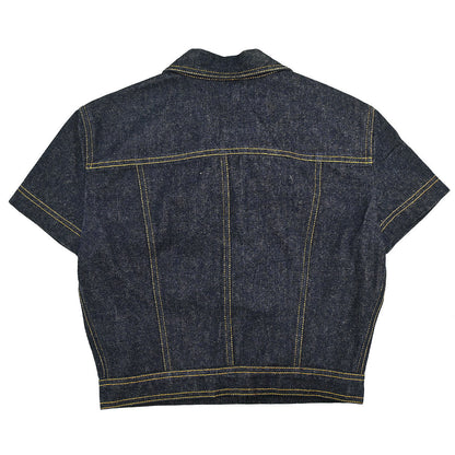 Chanel 1997 Single Breasted Denim Jacket Indigo #38