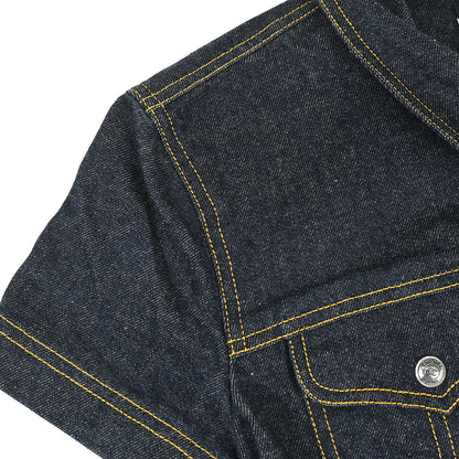 Chanel 1997 Single Breasted Denim Jacket Indigo #38