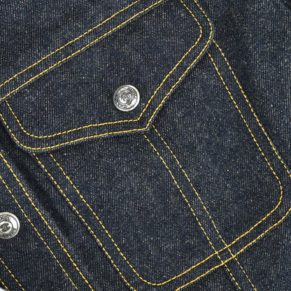 Chanel 1997 Single Breasted Denim Jacket Indigo #38