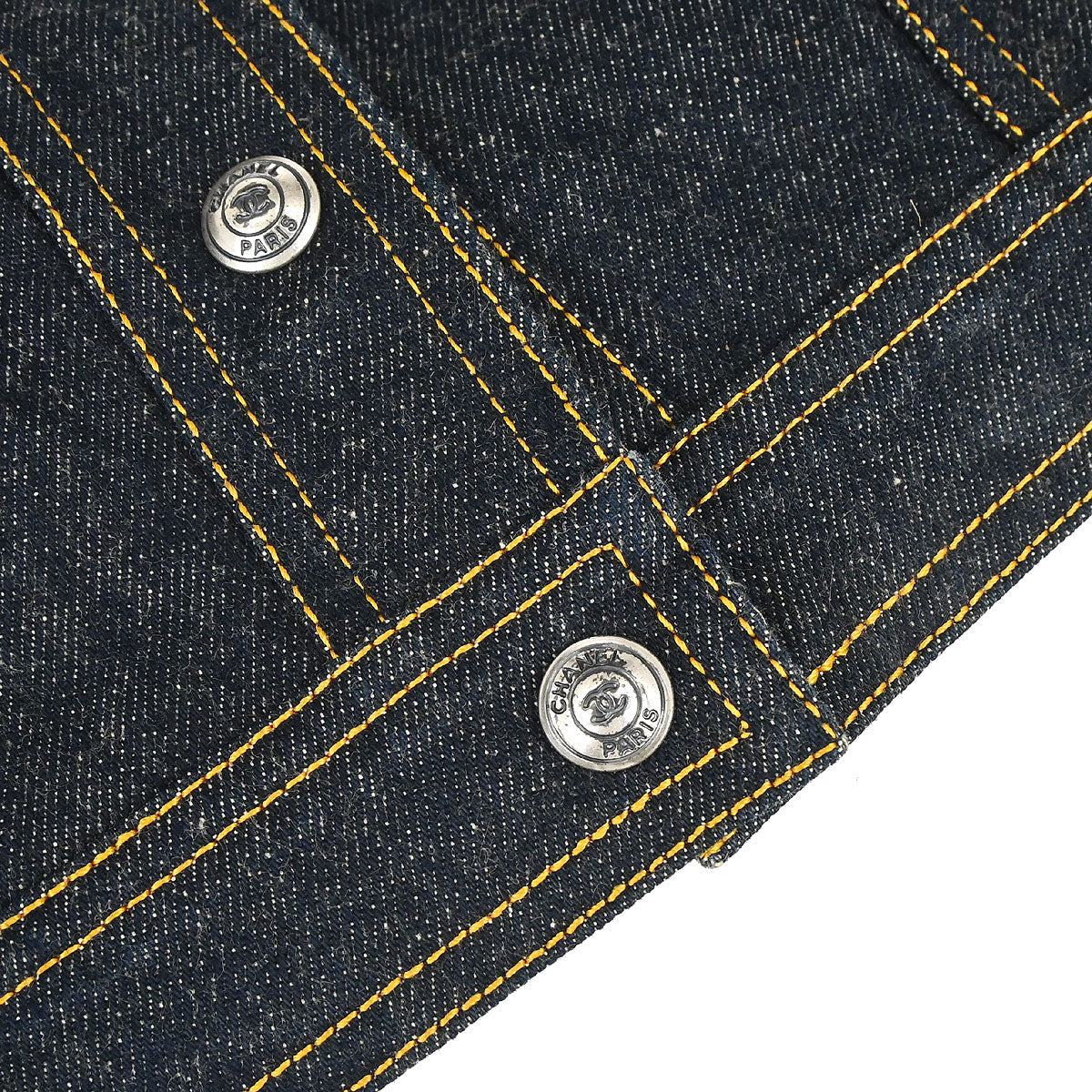 Chanel 1997 Single Breasted Denim Jacket Indigo #38