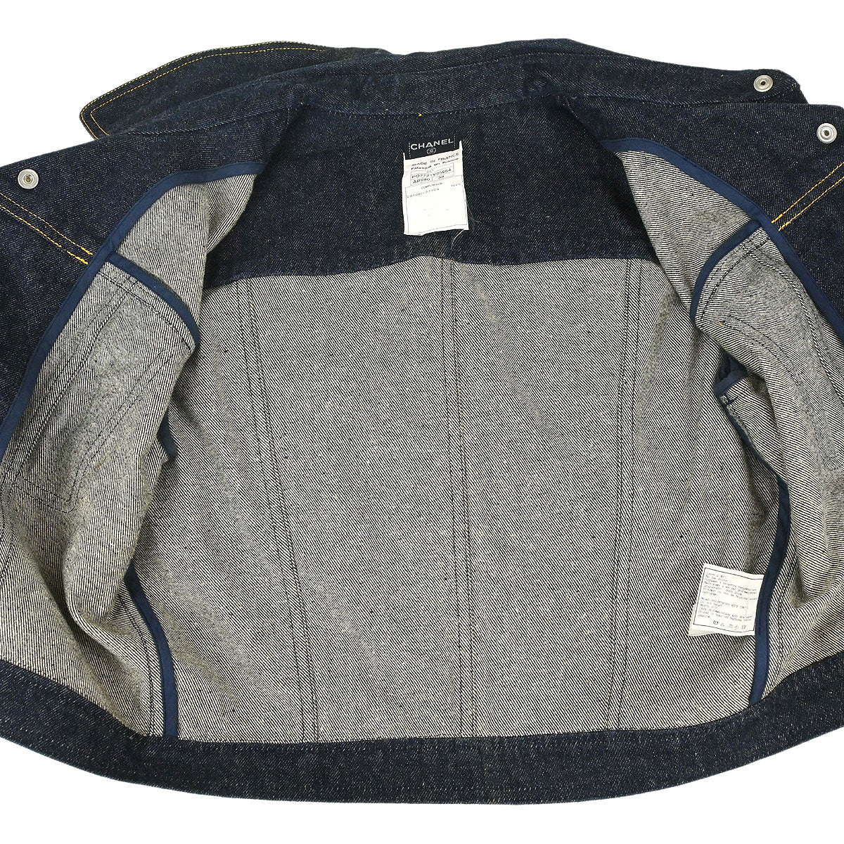 Chanel 1997 Single Breasted Denim Jacket Indigo #38