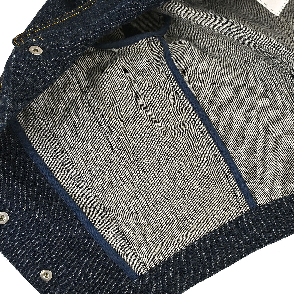 Chanel 1997 Single Breasted Denim Jacket Indigo #38