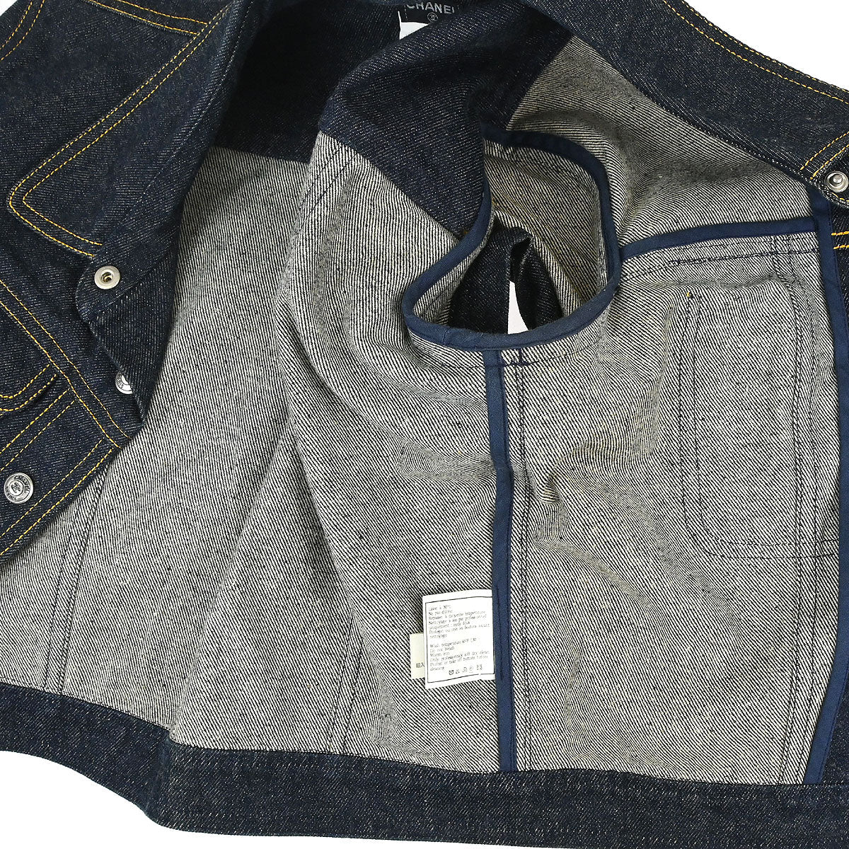 Chanel 1997 Single Breasted Denim Jacket Indigo #38