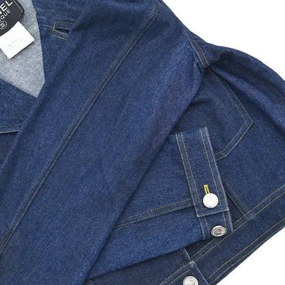 Chanel 1996 Single Breasted Denim Jacket Indigo #40